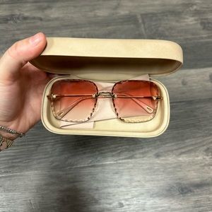 Chloe rimless scalloped edge sunglasses